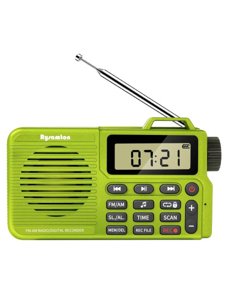 Radio Portátil AM/FM Rysamton con Bluetooth 5.0 y Grabadora