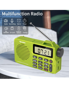 Radio Portátil AM/FM Rysamton con Bluetooth 5.0 y Grabadora 2