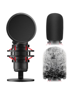 Kit 3 en 1 Filtro Pop + Fundas HyperX Quadcast S - Reducción Ruido