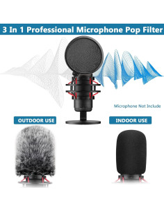 Kit 3 en 1 Filtro Pop + Fundas HyperX Quadcast S - Reducción Ruido 2