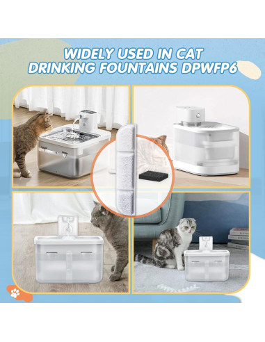Filtros de Reemplazo 8PCS Downy Paws para Fuente de Agua Gatos