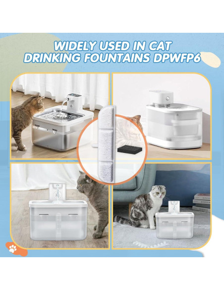 Filtros de Reemplazo 8PCS Downy Paws para Fuente de Agua Gatos