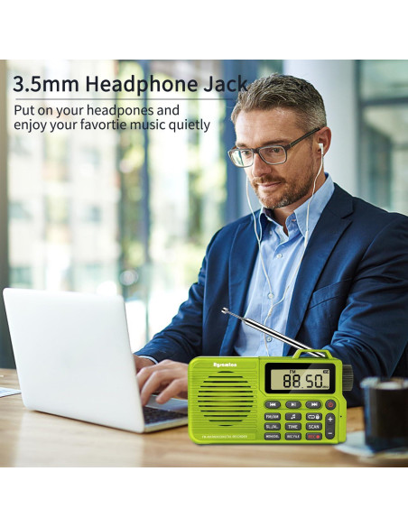 Radio Portátil AM/FM Rysamton con Bluetooth 5.0 y Grabadora