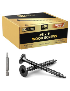 Tornillos para Deck FMhotu 100Pcs 2.54cm Acero Negro