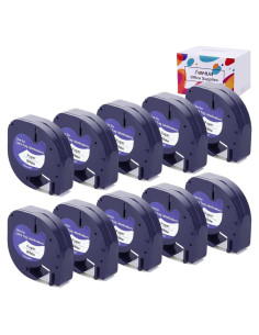 Recarga Cinta Etiquetadora Hehua 10PK 12mm x 4m Negro Blanco