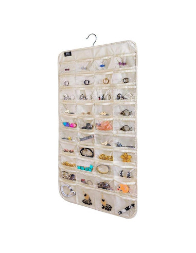 Organizador de Joyería Colgante BB Brotrade 80 Bolsillos Beige