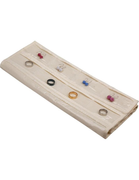 Organizador de Joyería Colgante BB Brotrade 80 Bolsillos Beige