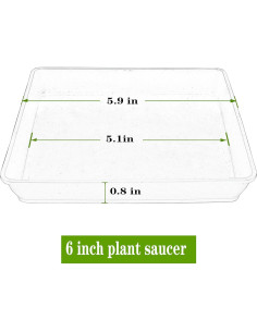 Plato Cuadrado para Plantas 6" Negro - 5 Paquete de Plástico 2