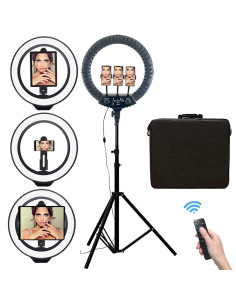 Anillo de Luz LED Socialite 45 cm Bi Color con Soporte y Control Remoto 2