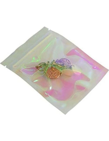 100 Bolsas Ziplock Holográficas NATX 10x15cm Reutilizables