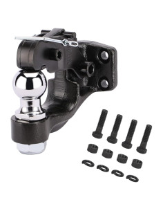 Gancho de Remolque Pintle ANGCOSY 10 Toneladas con Bola 5.08 cm