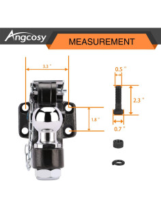 Gancho de Remolque Pintle ANGCOSY 10 Toneladas con Bola 5.08 cm 2