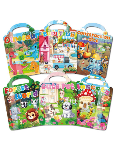 Set de 6 Libros de Pegatinas Reutilizables Kalysky 3D