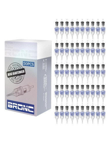 Agujas de Cartucho BRONC 50PCS 1RL 0.30mm para Tatuaje