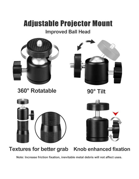 Soporte de Proyector 2-Be-Best Ajustable Techo/Pared Negro