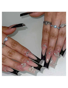 Kits de Uñas Postizas Acrílicas POKENGDA - Largas y Brillantes