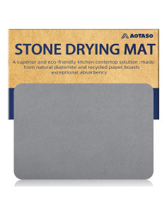 Alfombrilla de Secado de Piedra AOTASO 30x40 cm Gris Antideslizante