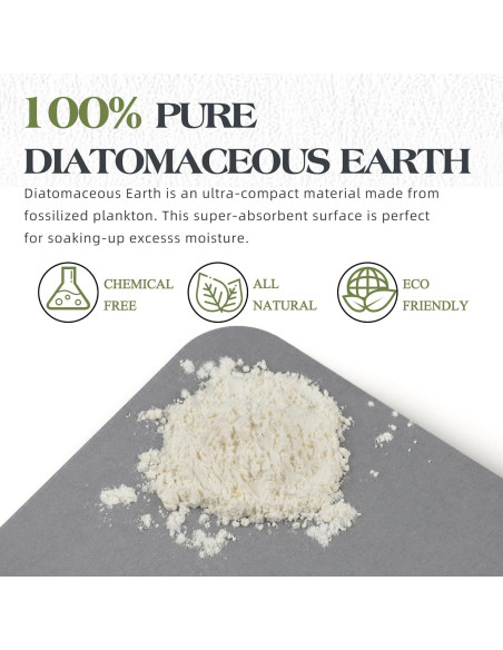 Alfombrilla de Secado de Piedra AOTASO 30x40 cm Gris Antideslizante