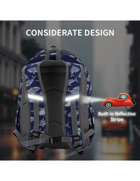 Mochila Escolar VASCHY para Niños de 12L - Tiburón