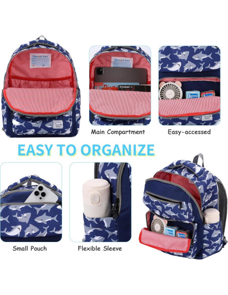 Mochila Escolar VASCHY para Niños de 12L - Tiburón