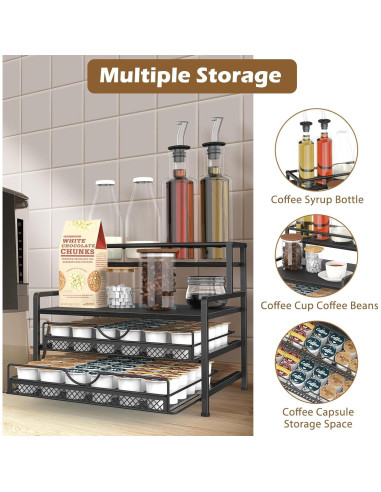 Organizador de Bar de Café OGEMXU 3 Niveles para 72 K Cups
