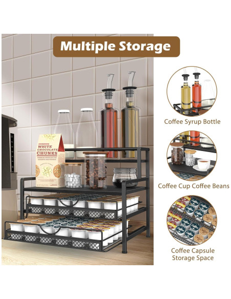 Organizador de Bar de Café OGEMXU 3 Niveles para 72 K Cups