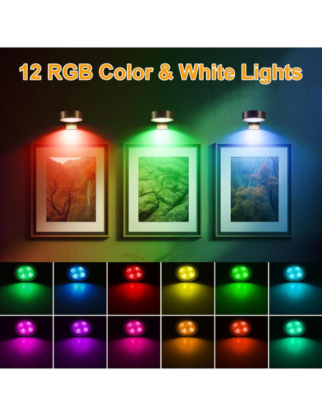 Luz de Imagen LED Recargable Kandicyar - Paquete de 2, 13 Colores RGB