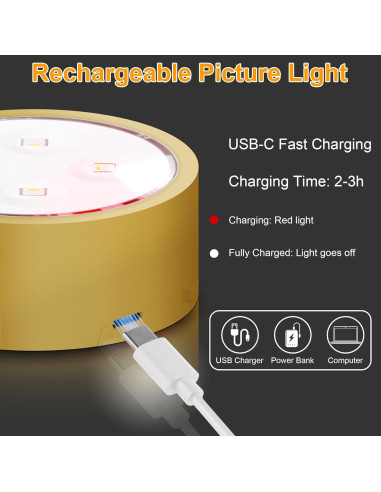 Luz de Imagen LED Recargable Kandicyar - Paquete de 2, 13 Colores RGB