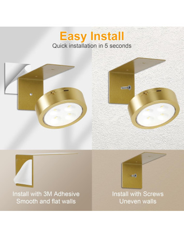 Luz de Imagen LED Recargable Kandicyar - Paquete de 2, 13 Colores RGB