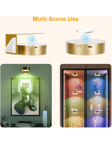 Luz de Imagen LED Recargable Kandicyar - Paquete de 2, 13 Colores RGB