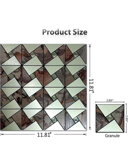 10 Hojas Azulejo Autoadhesivo Weimeisc Globo Impreso Oro