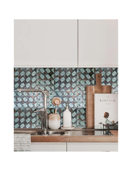 10 Hojas Azulejo Autoadhesivo Weimeisc Globo Impreso Oro