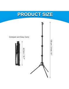 Soporte de Luz Ajustable PATIKIL 1.5m para Fotografía 2