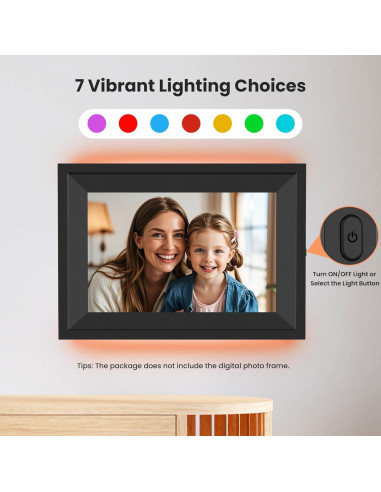 Marco Exterior LED FANGOR 10.1" para Foto Digital - 7 Colores