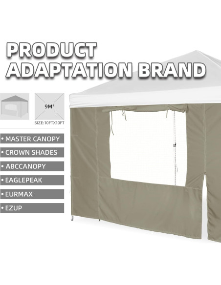 Pared lateral de sombra MordenApe con puerta y ventana 304.8x193 cm