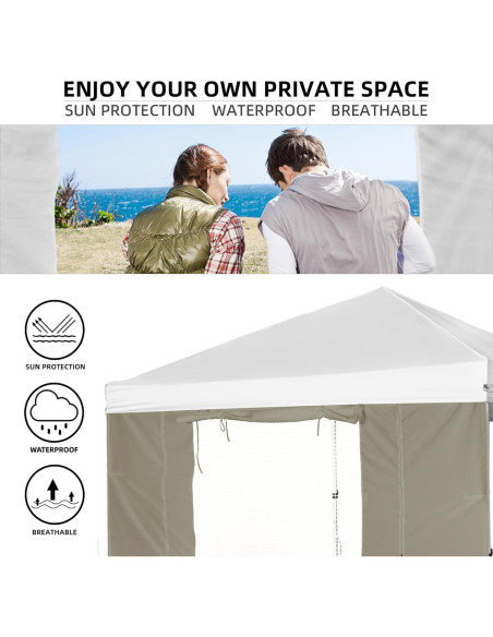 Pared lateral de sombra MordenApe con puerta y ventana 304.8x193 cm