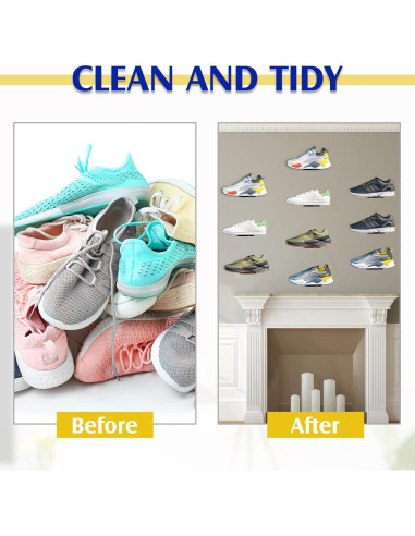 Estante de Pared para Zapatos Treela 20 Piezas Acrílico Negro