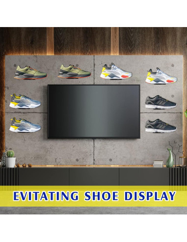 Estante de Pared para Zapatos Treela 20 Piezas Acrílico Negro