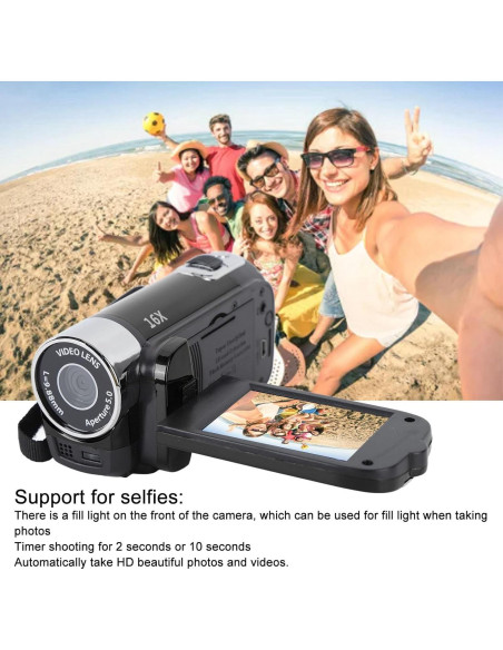 Cámara de Video Digital Segrehy HD 4K 48MP Zoom 16X