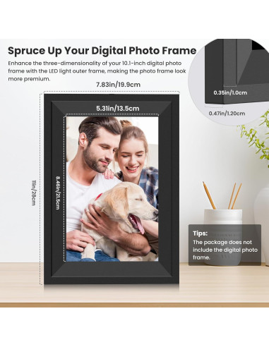 Marco Exterior LED FANGOR 10.1" para Foto Digital - 7 Colores