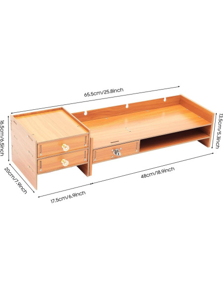 Organizador de Escritorio de Madera MDF con 3 Cajones Estilo A Organizador de Escritorio de Madera MDF con 3 Cajones Estilo A