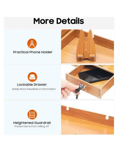 Organizador de Escritorio de Madera MDF con 3 Cajones Estilo A