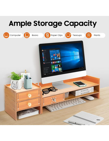 Organizador de Escritorio de Madera MDF con 3 Cajones Estilo A Organizador de Escritorio de Madera MDF con 3 Cajones Estilo A