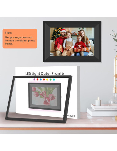 Marco Exterior LED FANGOR 10.1" para Foto Digital - 7 Colores