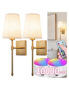 Aplique de Pared Inalámbrico YHCDLAMP 12W con Control Remoto