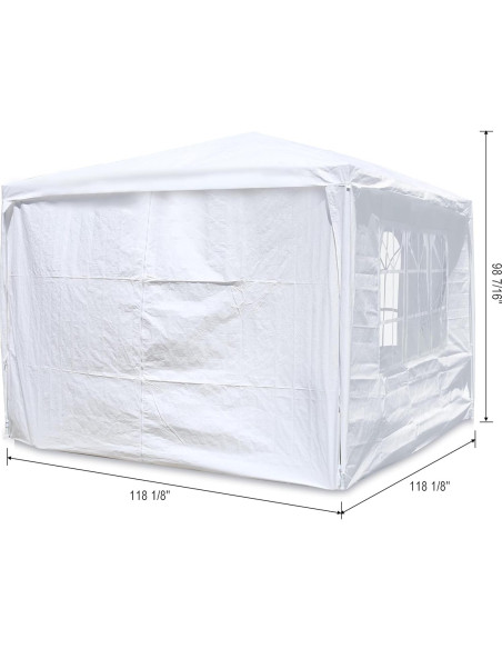 Carpa KUIKUI 10x10m con 4 Paredes Laterales Desmontables