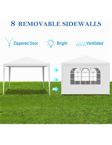 Carpa KUIKUI 10x10m con 4 Paredes Laterales Desmontables