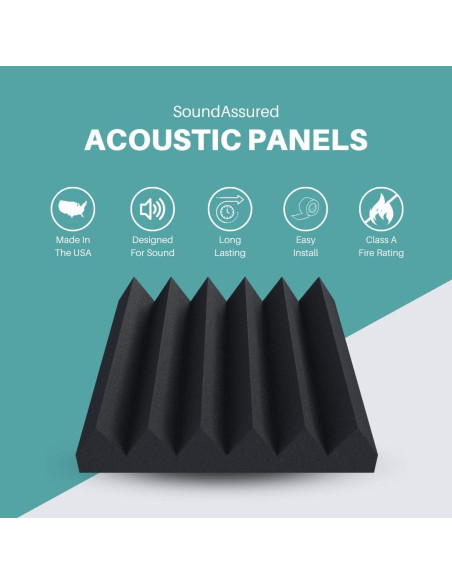 Paneles Acústicos SoundAssured Cuña 30.48x30.48 cm - Paquete de 4