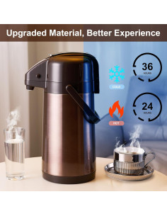 Caraf de Café PARACITY Cafetería Oro 2.5L Acero Inoxidable 2