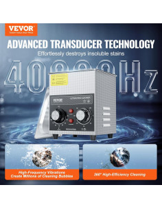 Limpiador Sónico VEVOR 2L con Calentador y Temporizador 2